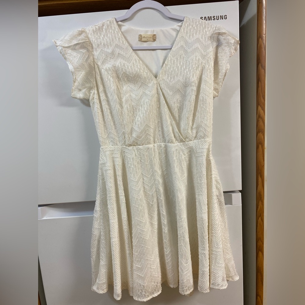 Altar'd State Cream Chevron Mini Dress